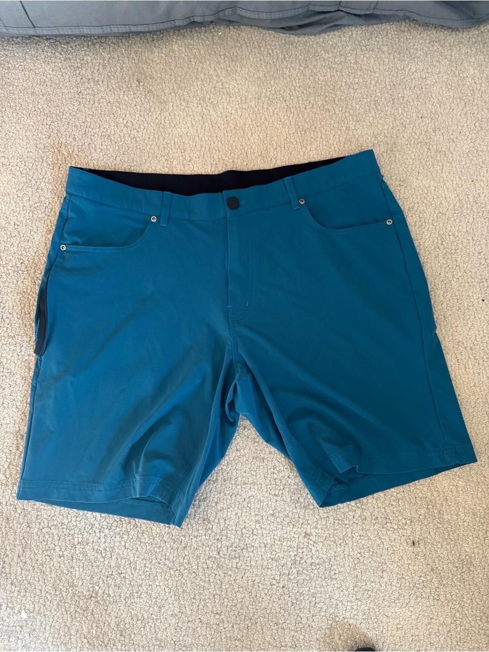 01.ALGO Performance Teal Stretch Shorts | Men's 36x9